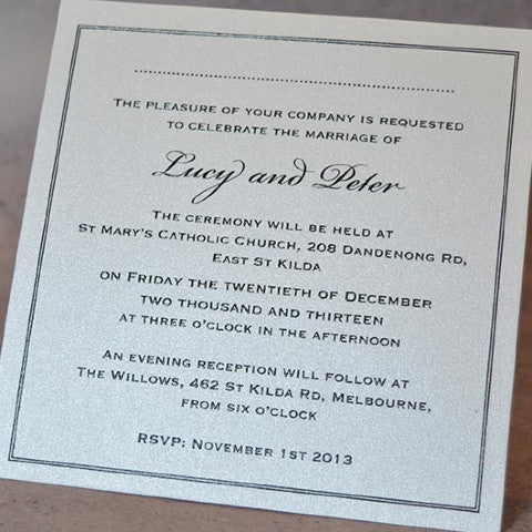 Simple Sophistication -  Wedding Invite