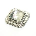 Square Acrylic Diamante Button - Clear 1.2cm