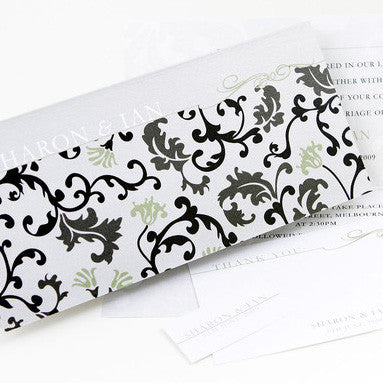 Versaille Black & Green - Wedding Invitation