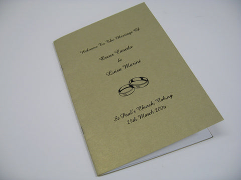 Wedding Band - Hymn Booklet