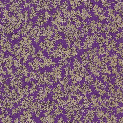 Chiyogami Gold Maple Leaves on Purple 70gsm A4 Paper