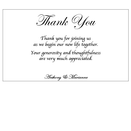 Silver Love Wrap - Thank You Card