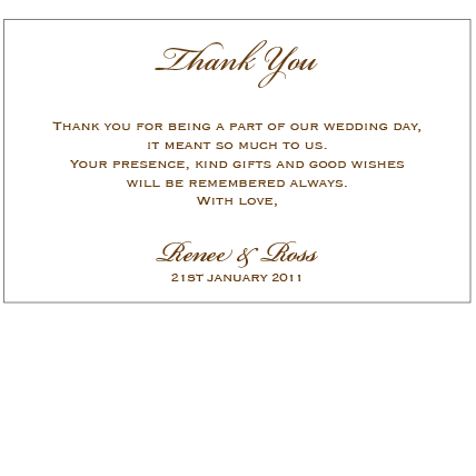 Bronze Goddess - Thank You Card