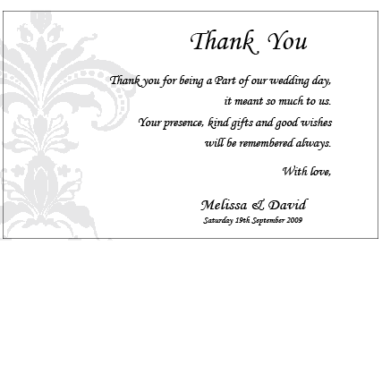 Formal Damask - Thank You Card