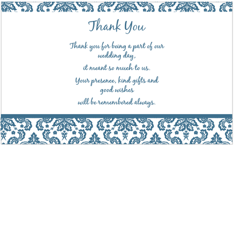 Damask Elegance - Thank You Card