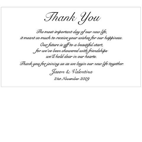Snow Valentine -  Thank You Card