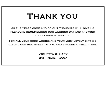 Classic Black - Thank You Card